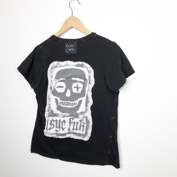 𝅺Syc Los Angeles Fuk Black graphic T-shirt - Picture 11 of 12